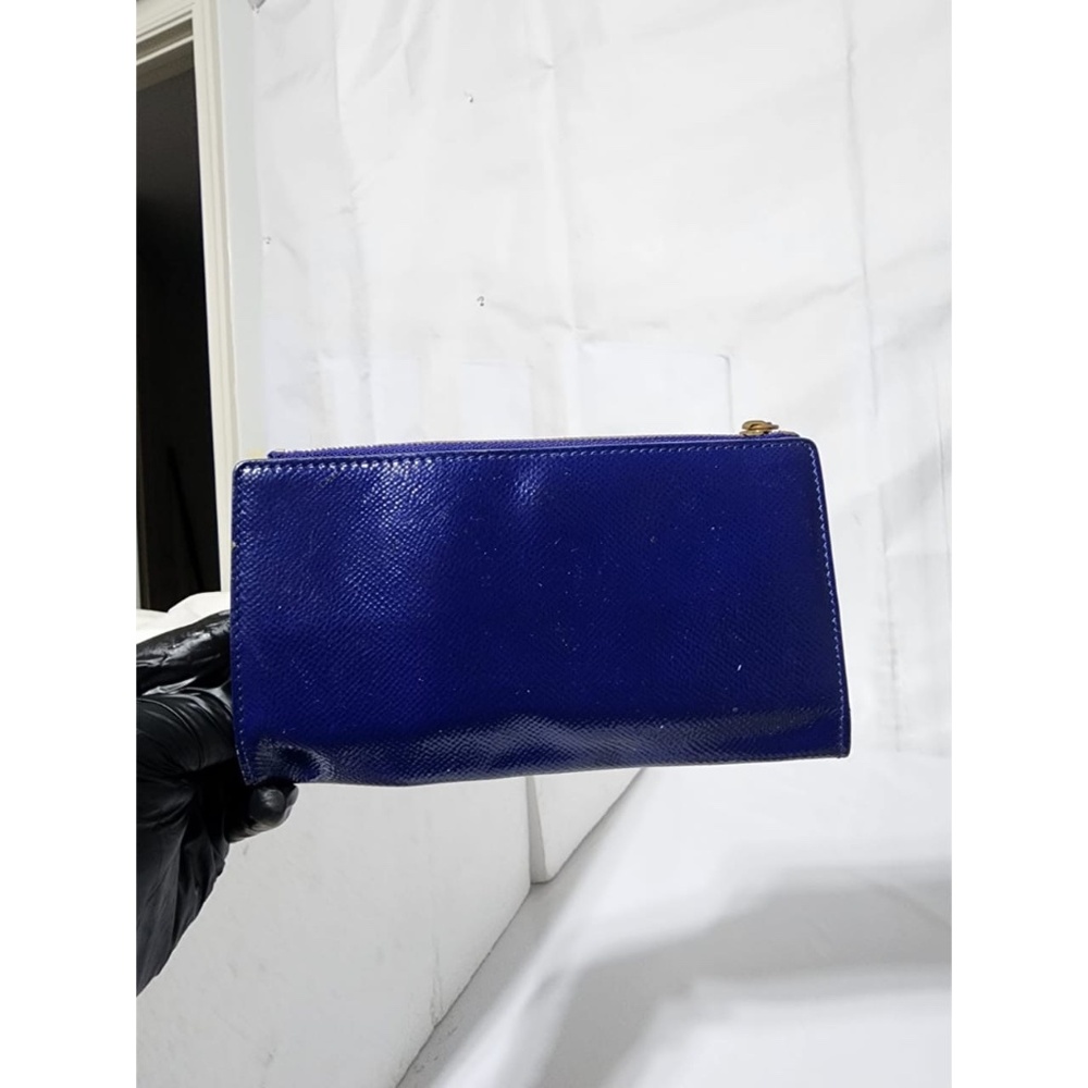 Authentic BURBERRY Patent Constantine Continental Wallet Blue - Picture 14 of 14